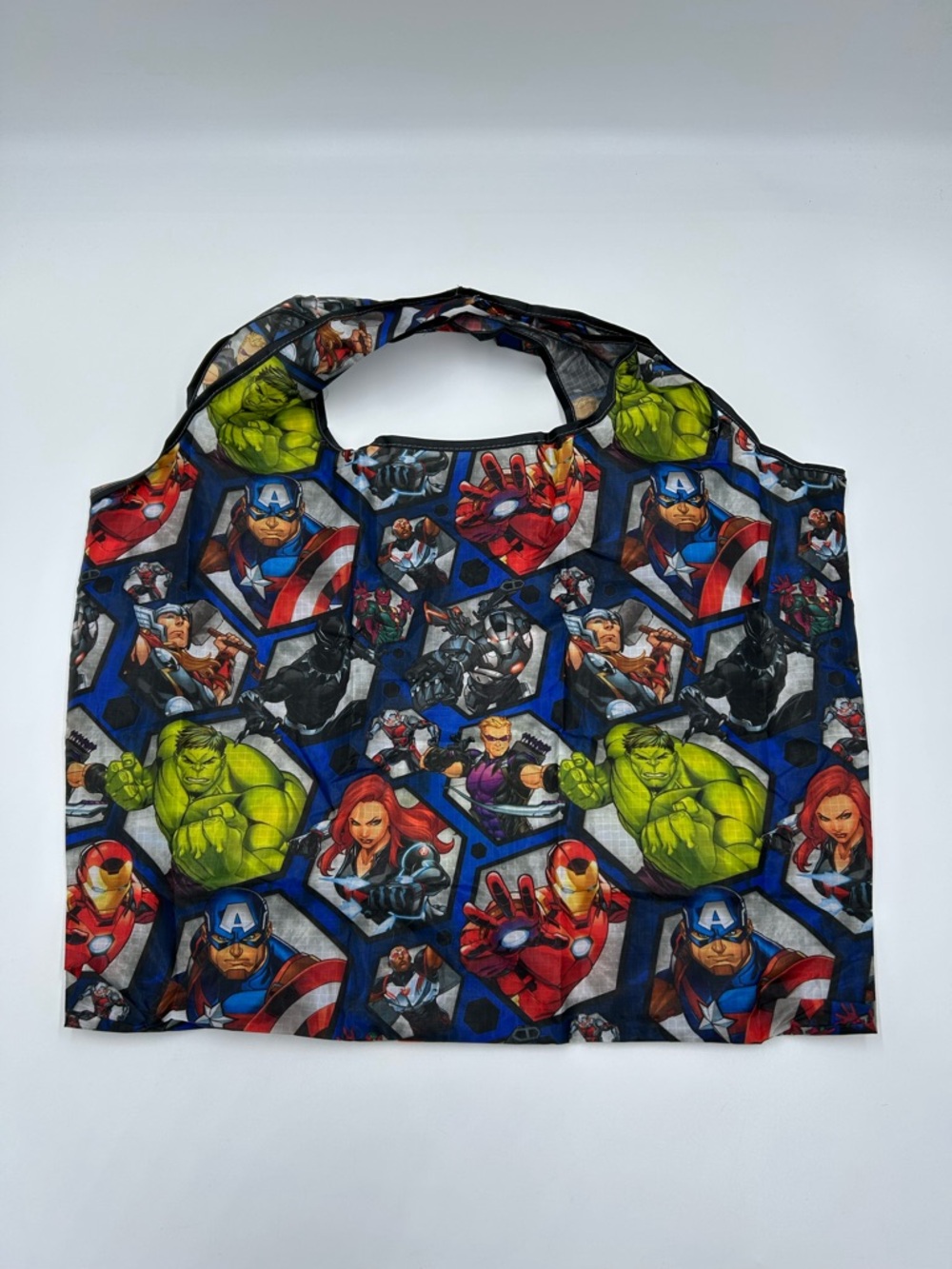 Marvel Superhero Lightweight Nylon Tote Bag - Blue Multicolor